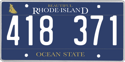 RI license plate 418371