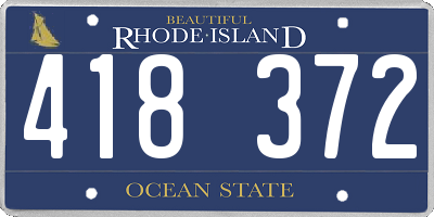 RI license plate 418372