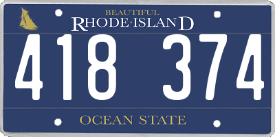 RI license plate 418374