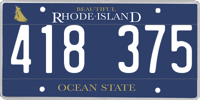 RI license plate 418375