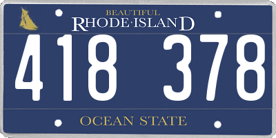 RI license plate 418378