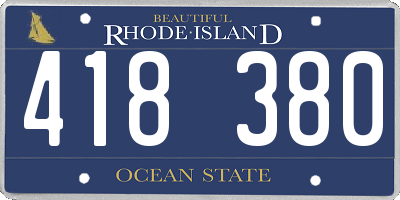 RI license plate 418380