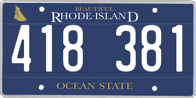 RI license plate 418381