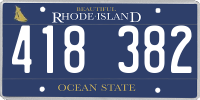RI license plate 418382