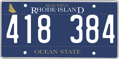 RI license plate 418384