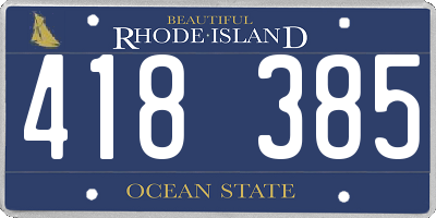 RI license plate 418385