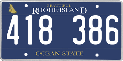 RI license plate 418386