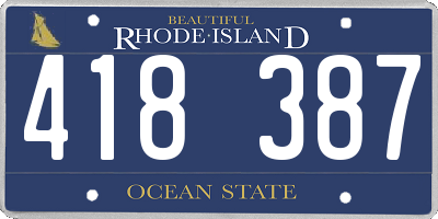 RI license plate 418387