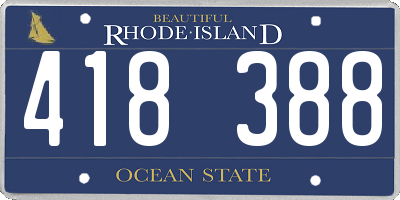 RI license plate 418388