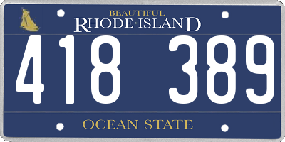 RI license plate 418389