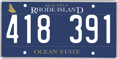 RI license plate 418391