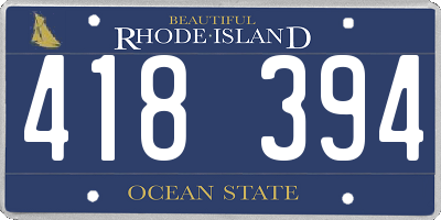 RI license plate 418394
