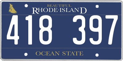 RI license plate 418397