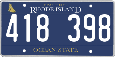 RI license plate 418398