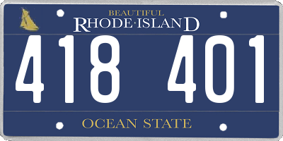 RI license plate 418401