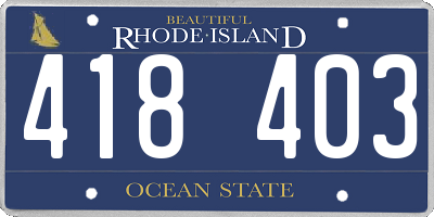 RI license plate 418403