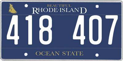 RI license plate 418407