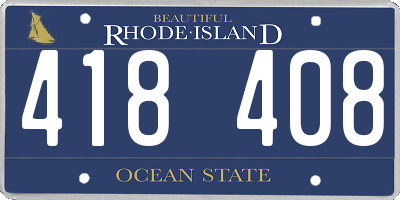 RI license plate 418408