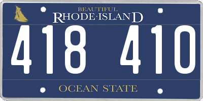 RI license plate 418410