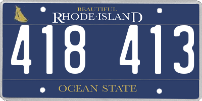 RI license plate 418413