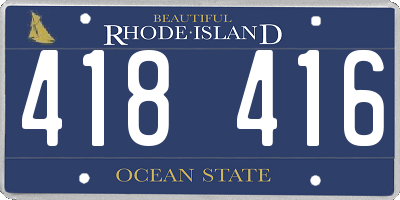 RI license plate 418416