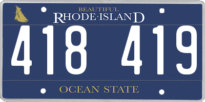 RI license plate 418419