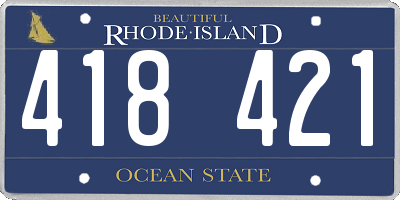RI license plate 418421
