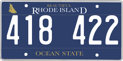 RI license plate 418422