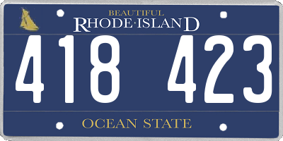 RI license plate 418423