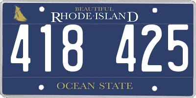 RI license plate 418425