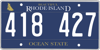 RI license plate 418427