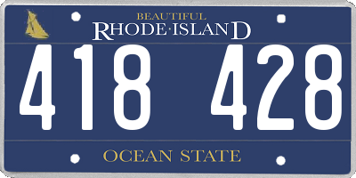 RI license plate 418428