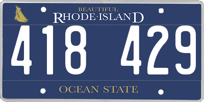 RI license plate 418429
