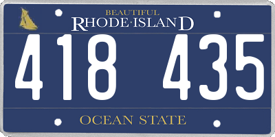 RI license plate 418435