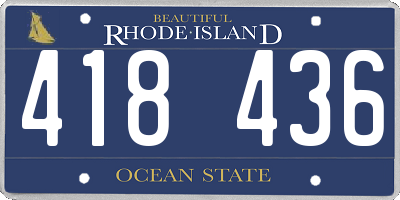 RI license plate 418436