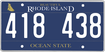 RI license plate 418438