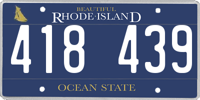 RI license plate 418439