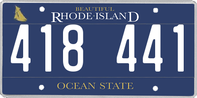 RI license plate 418441