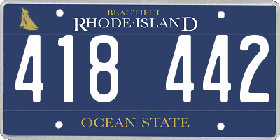 RI license plate 418442