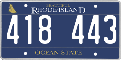 RI license plate 418443