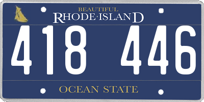 RI license plate 418446