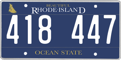 RI license plate 418447