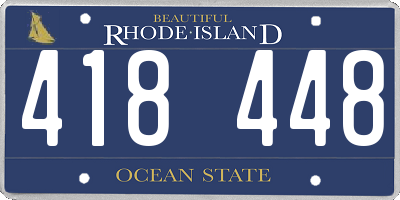 RI license plate 418448