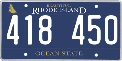 RI license plate 418450
