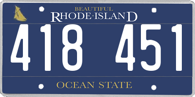 RI license plate 418451