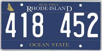 RI license plate 418452