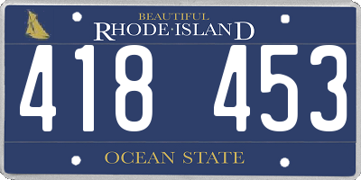 RI license plate 418453