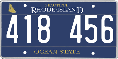 RI license plate 418456