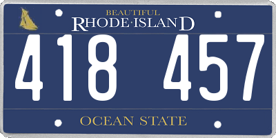 RI license plate 418457