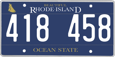 RI license plate 418458
